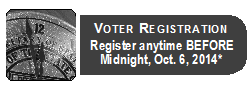 Register anytime BEFORE Midnight, Oct. 6, 2014