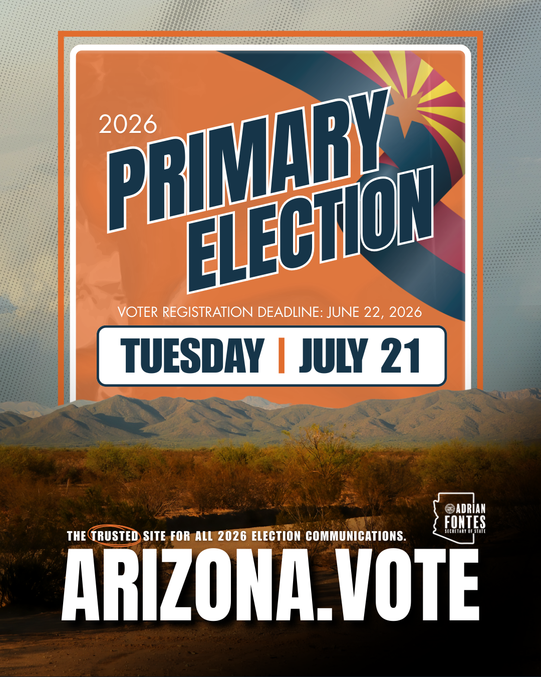banner image stating Primary election is July 21, 2026